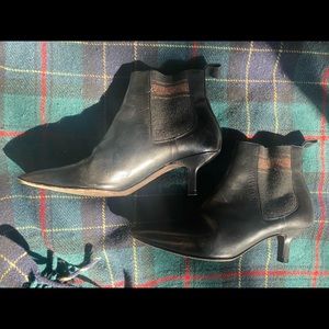 brunello cucinelli leather boots 37 1/2 heel 7 us worn